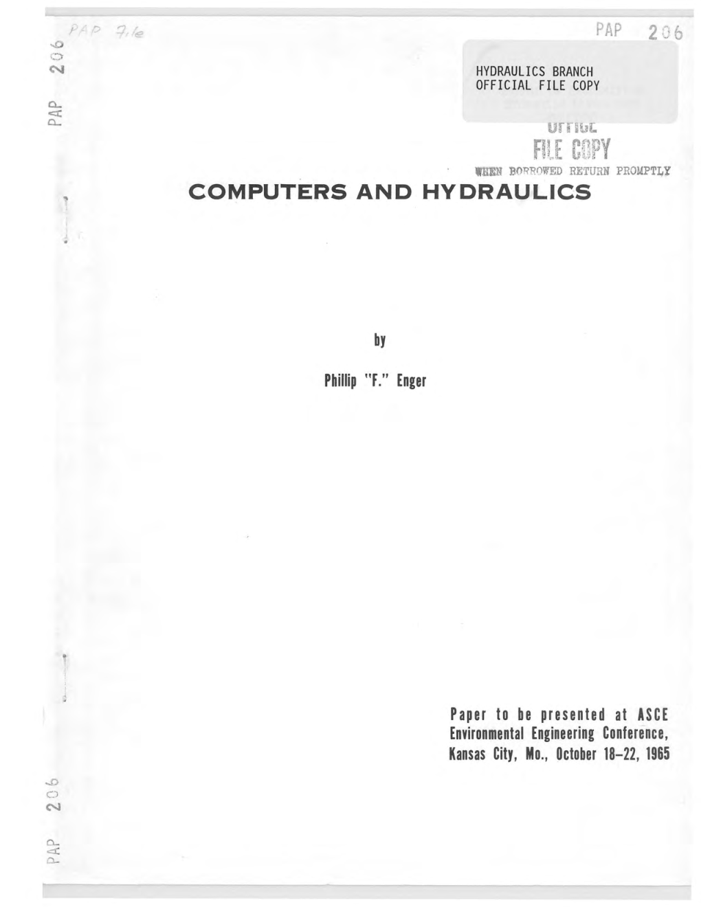 Computers and Hydraulics