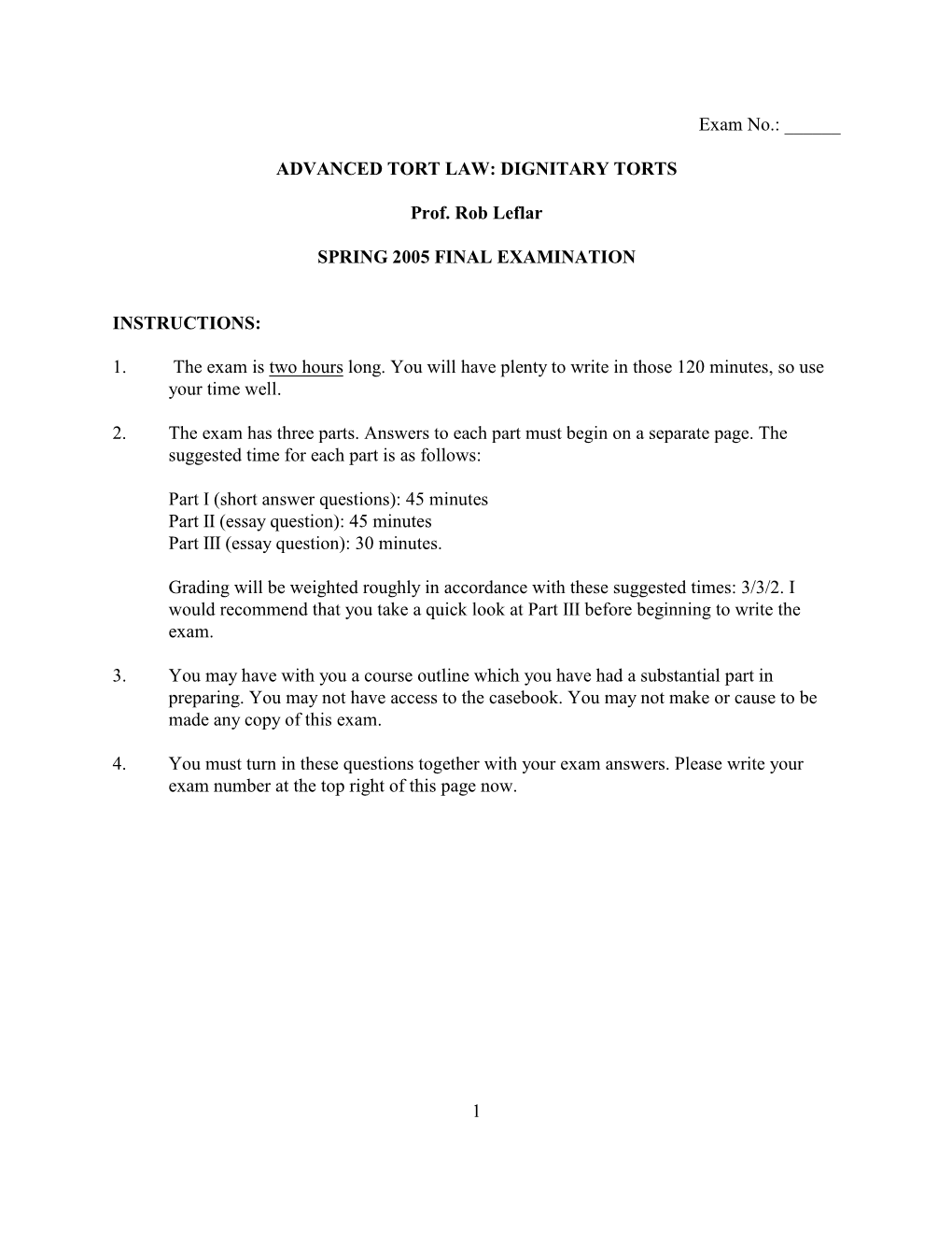 Advanced Tort Law: Dignitary Torts