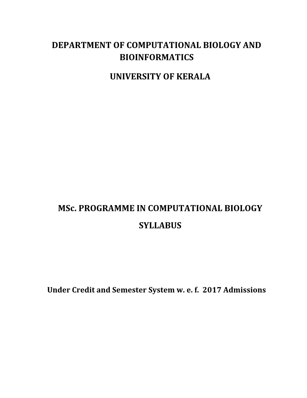 Computational Biology and Bioinformatics