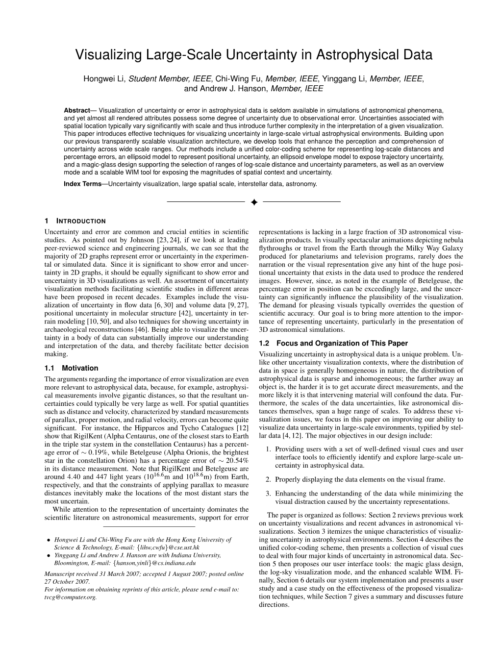 Visualizing Large-Scale Uncertainty in Astrophysical Data