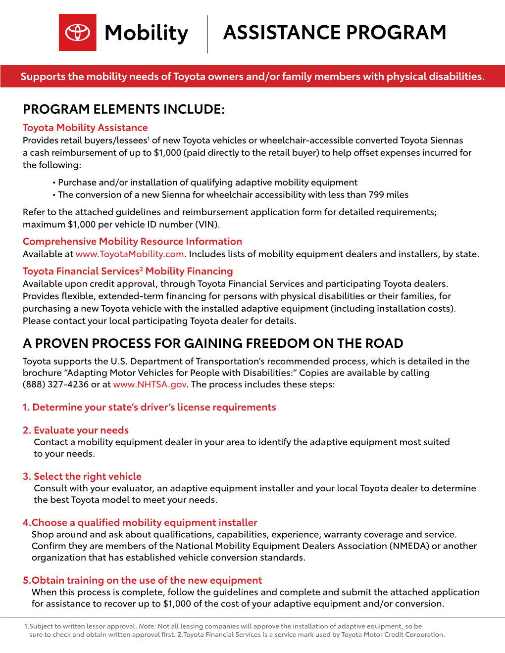 Reimbursement Application Form for Detailed Requirements; Maximum $1,000 Per Vehicle ID Number (VIN)