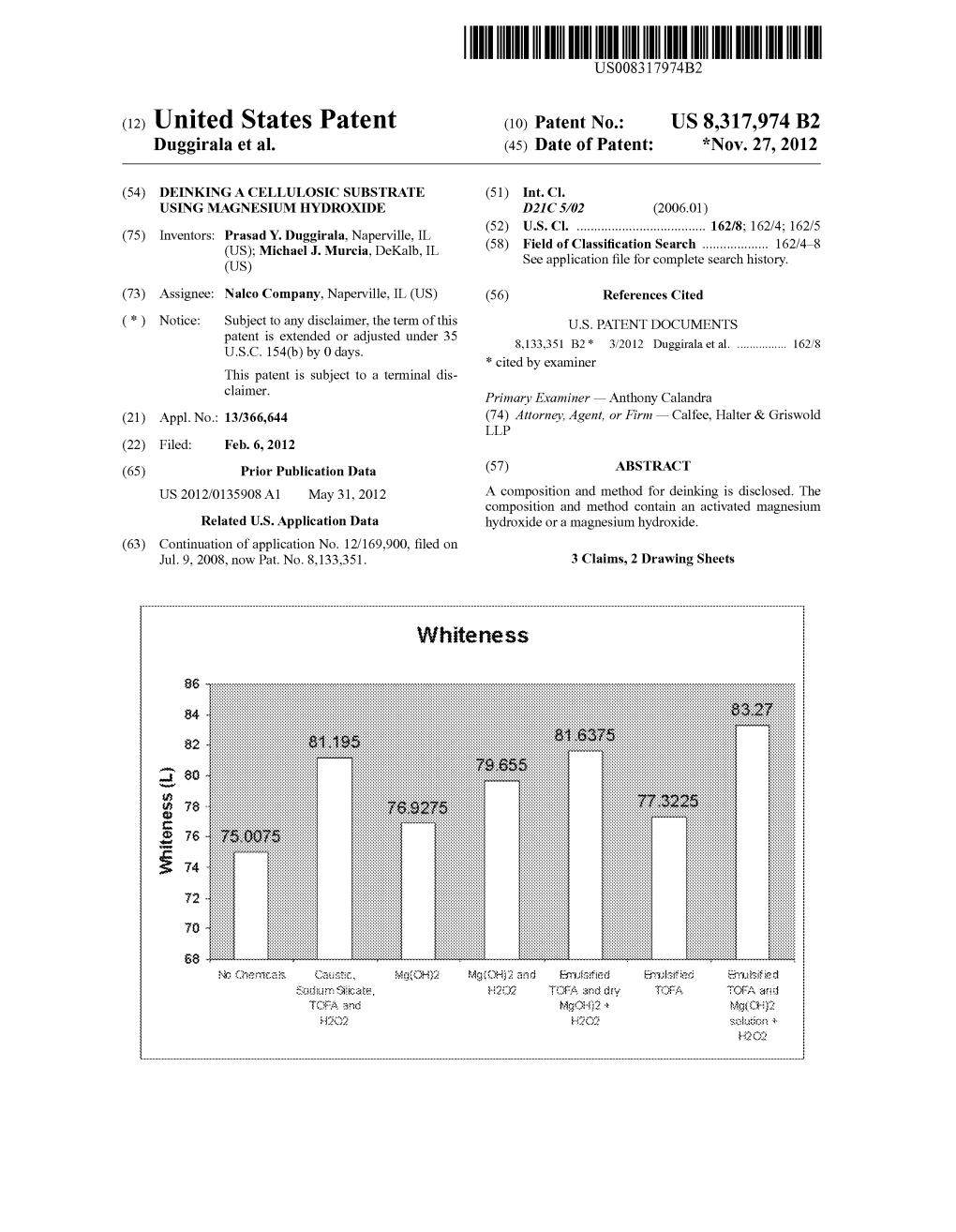 (12) United States Patent (10) Patent No.: US 8,317.974 B2 Duggirala Et Al