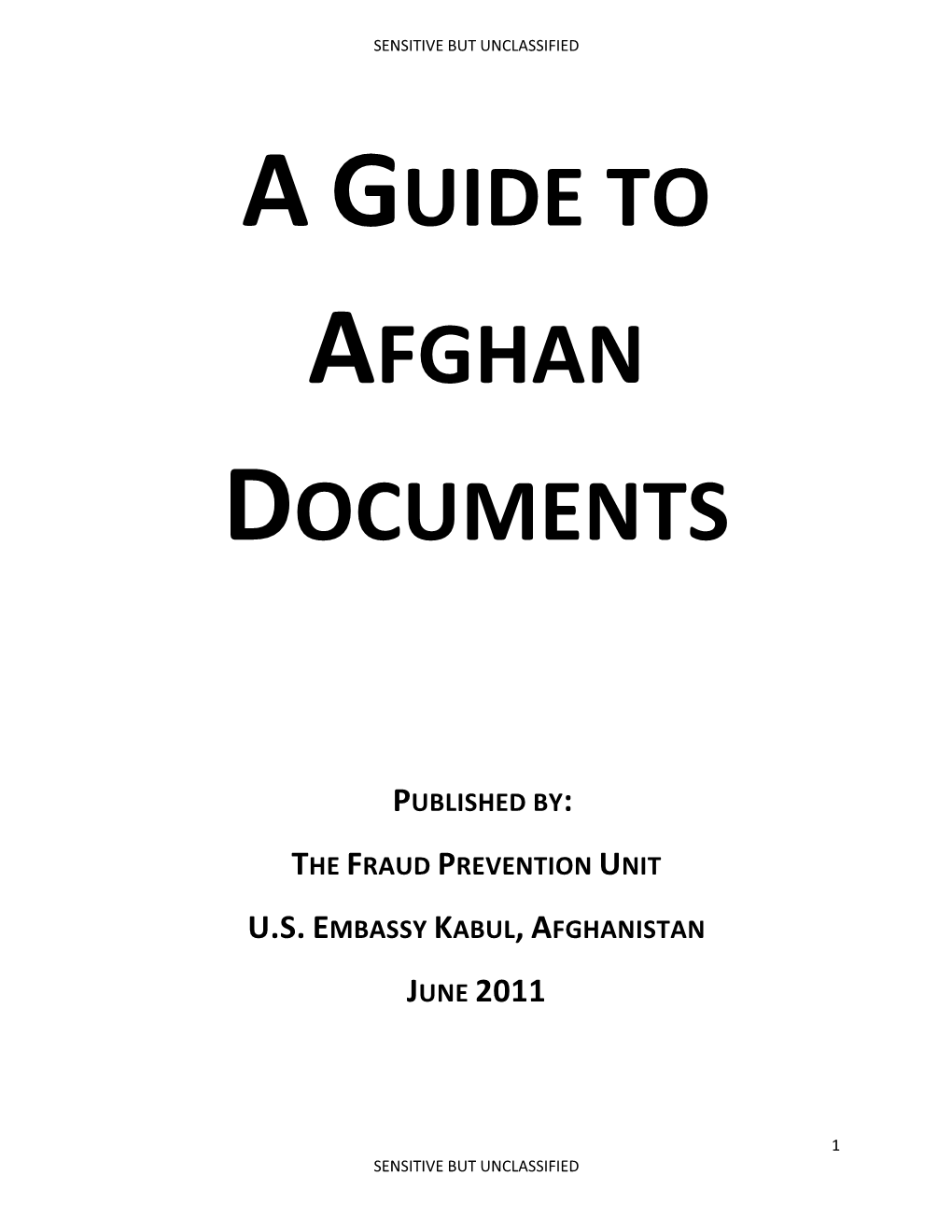 A Guide to Afghan Documents