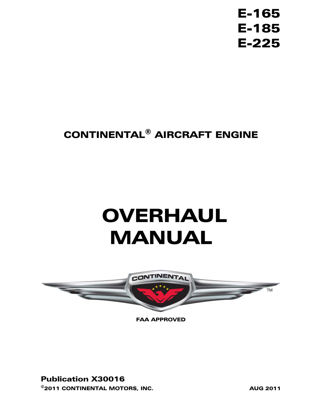 E-165, E-185 and E-225 Series Engine Overhaul Manual