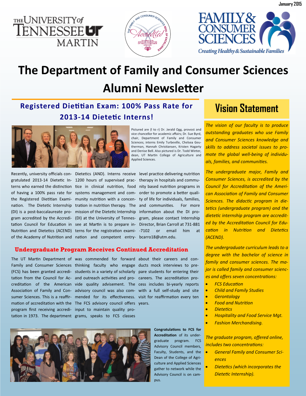 Family and Consumer Sciences Newsletter January