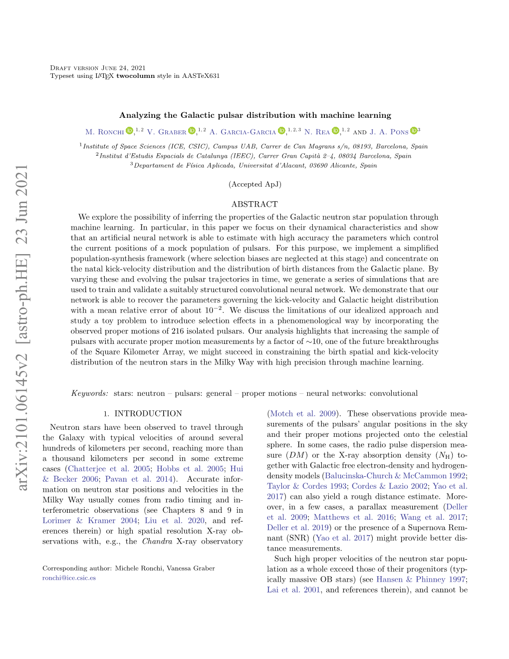 Arxiv:2101.06145V2 [Astro-Ph.HE] 23 Jun 2021