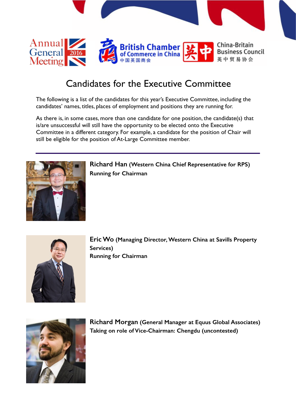 Exectuive Committee Nominees 2016