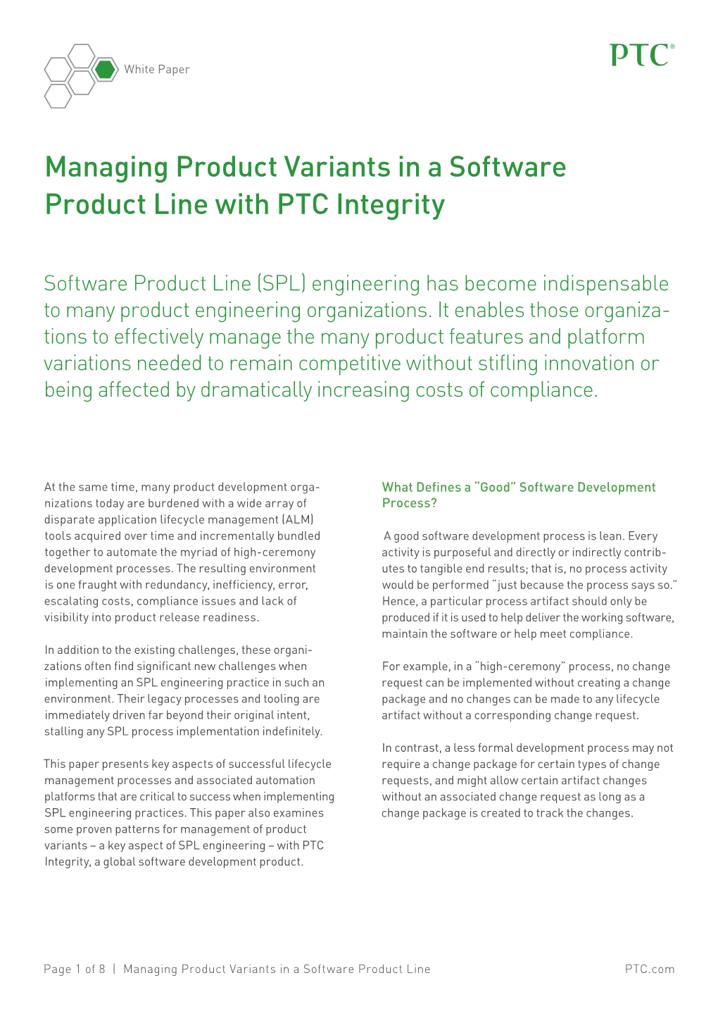 Managing Product Variants in a Software Product Line with PTC Integrity