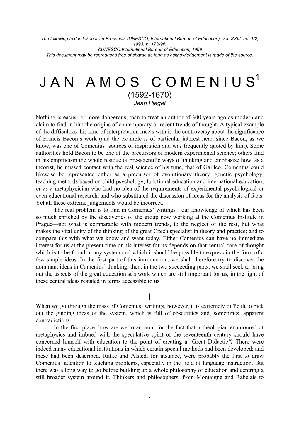 Jan Amos Comenius