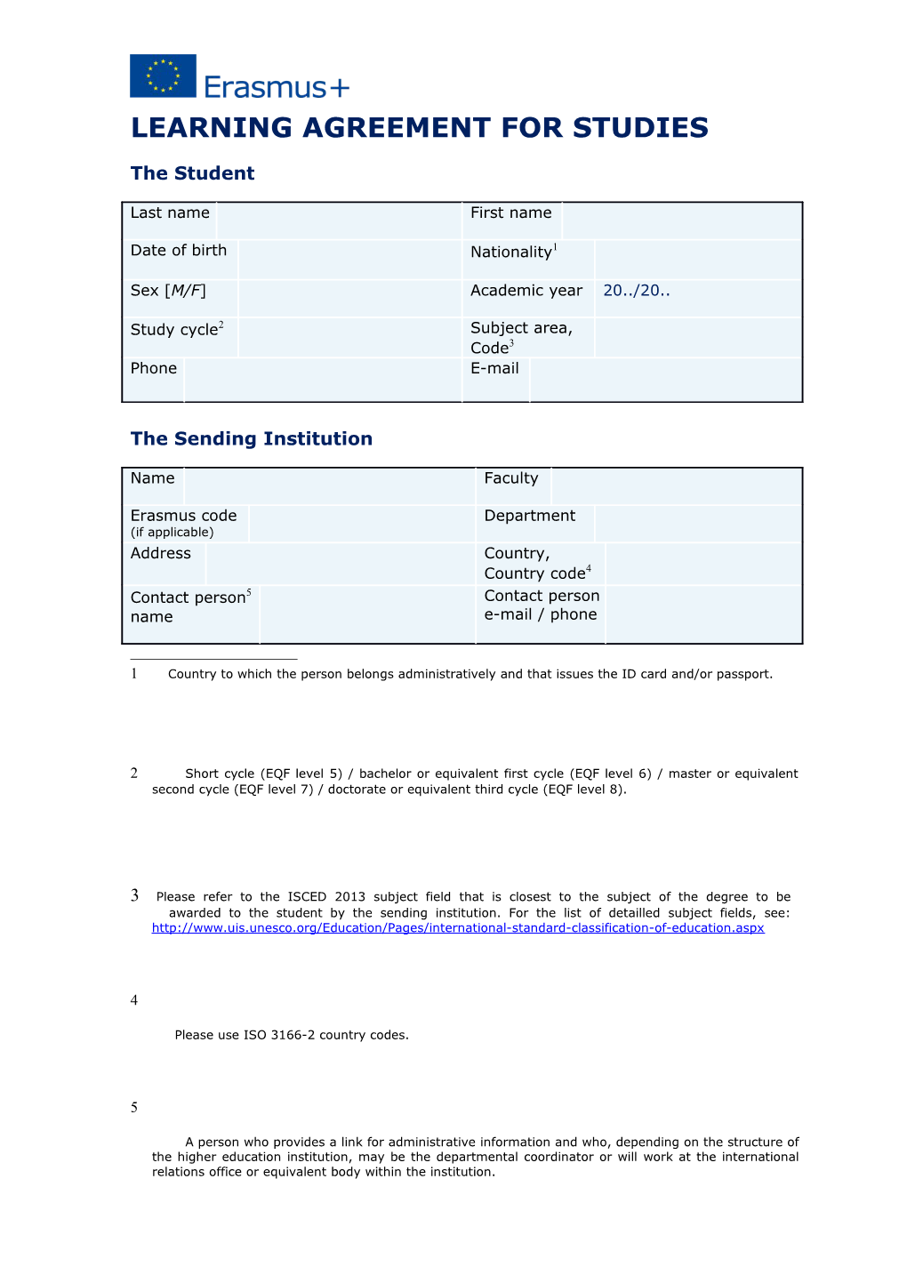 Learning Agreement for Studies s5