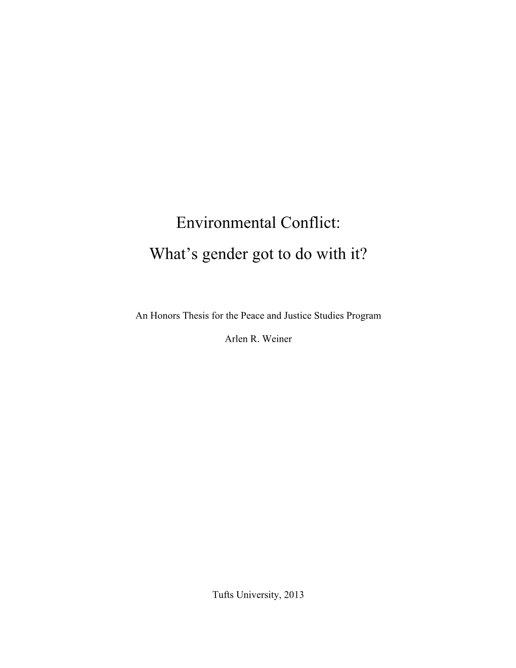 Environmental Conflict