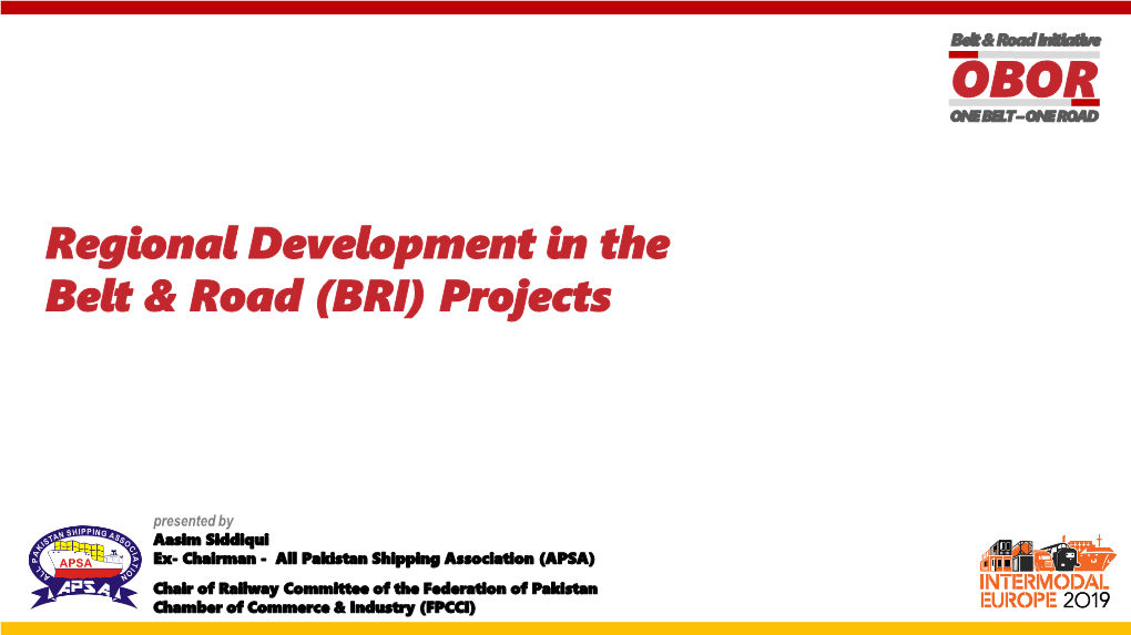 Regional Development in the Belt & Road