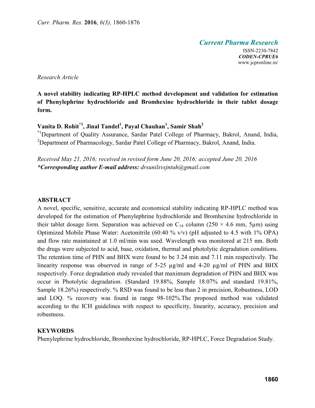 Current Pharma Research ISSN-2230-7842 CODEN-CPRUE6