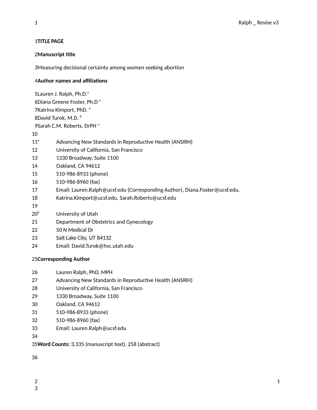 Revise V3 TITLE PAGE Manuscript Title Measuring