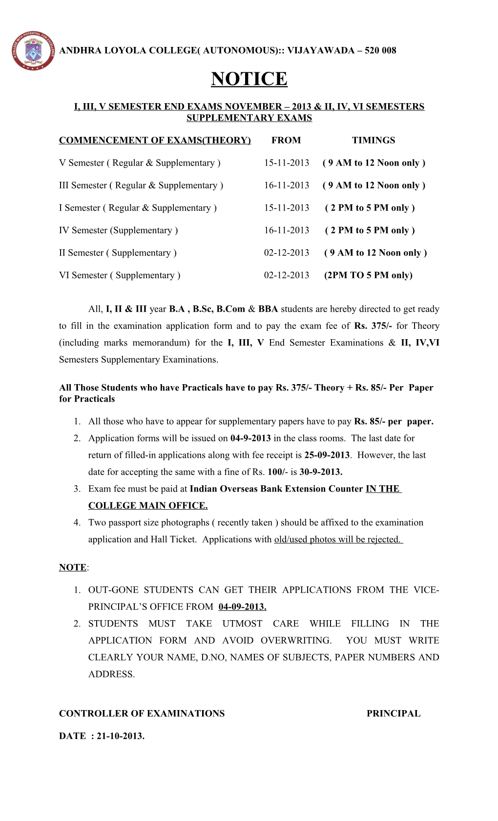 Andhra Loyola College( Autonomous) Vijayawada 520 008