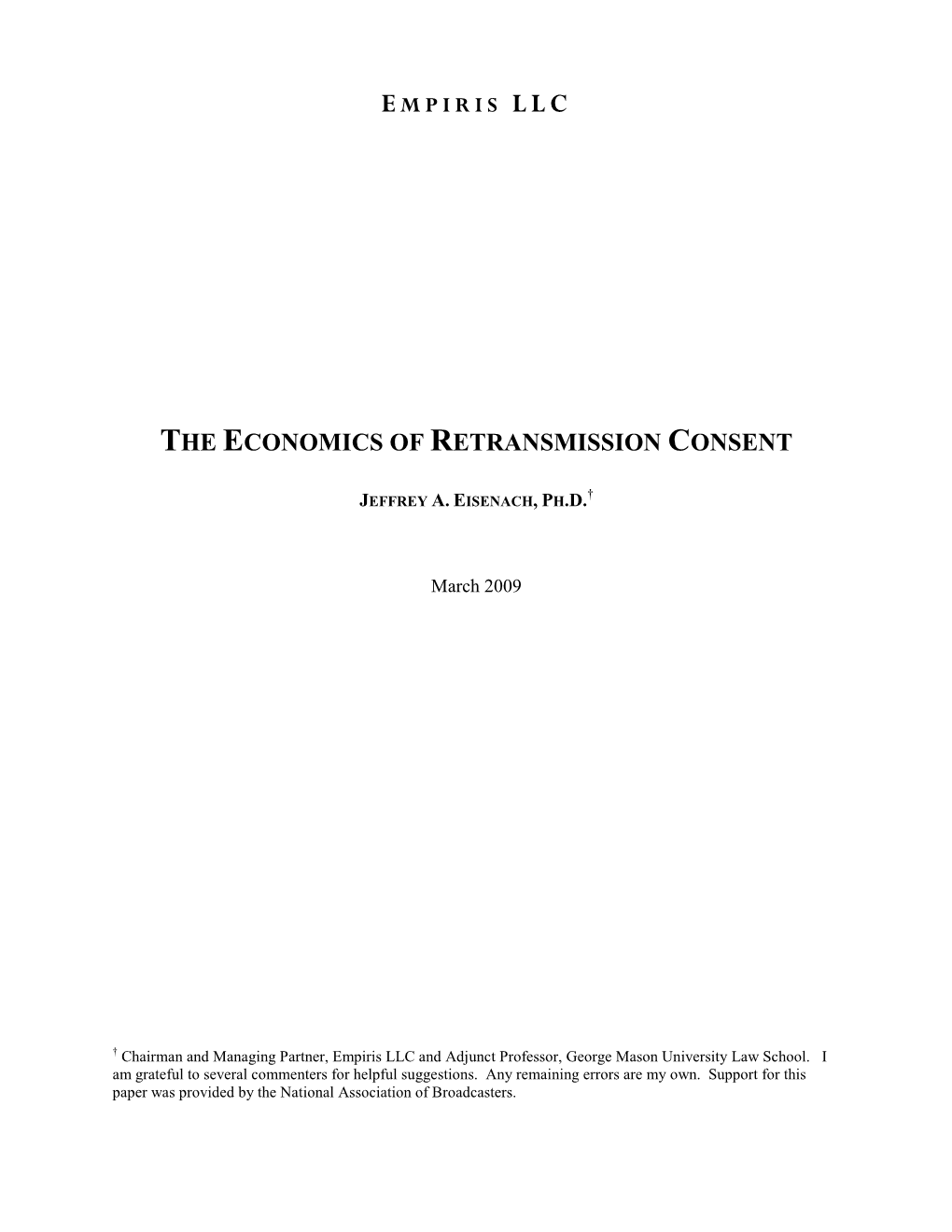 The Economics of Retransmission Consent