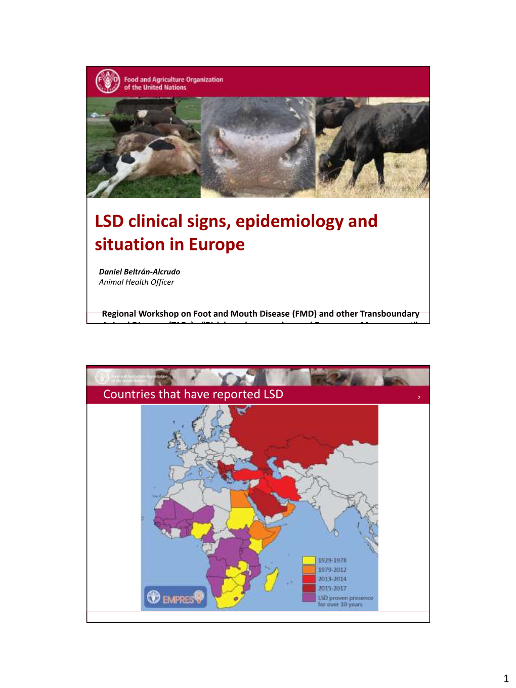 LSD Clinical Signs, Epidemiology and Situation in Europe