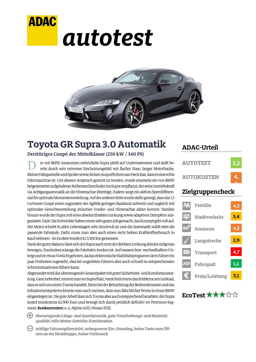 Toyota GR Supra 3.0 Automatik
