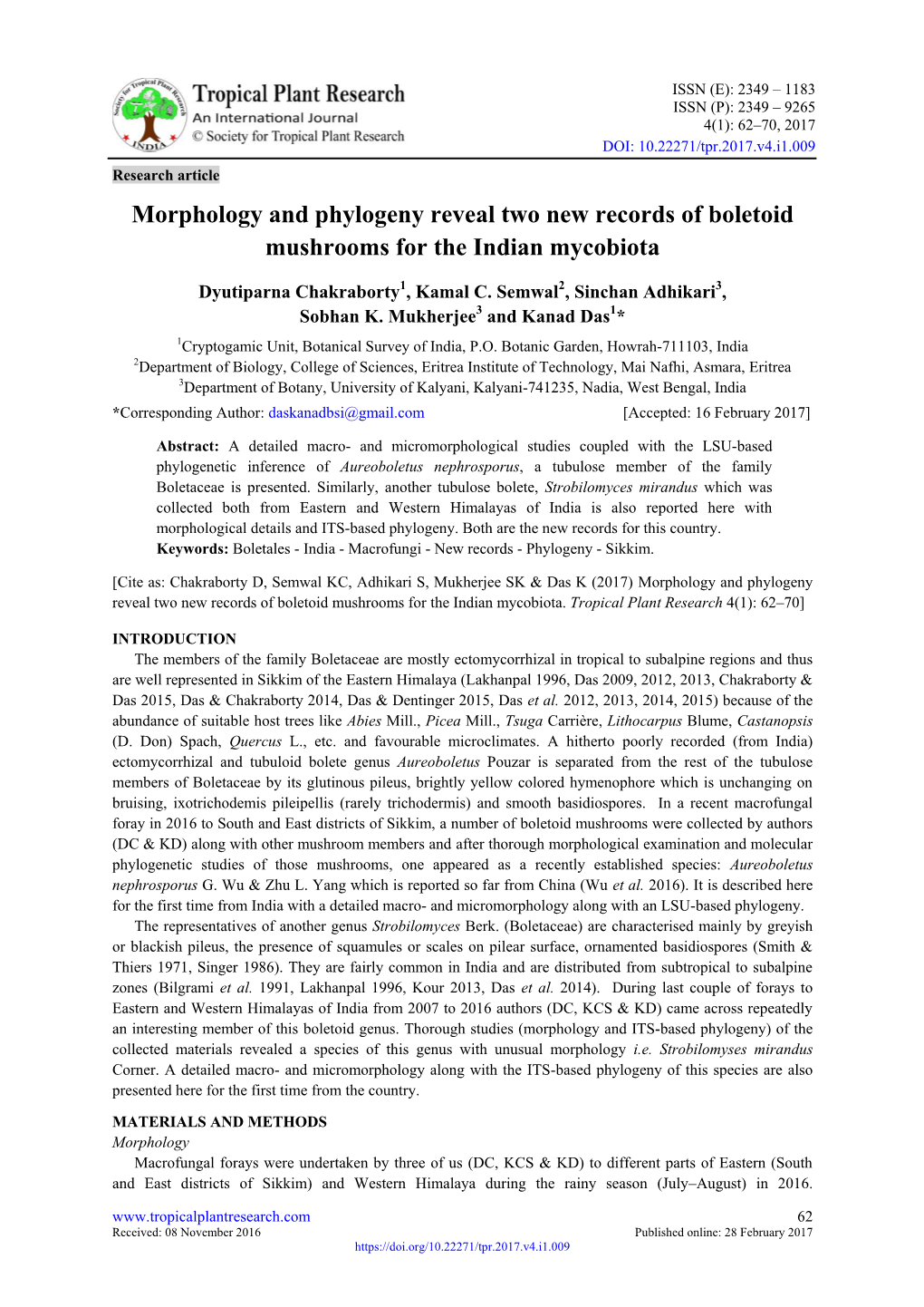 Morphology and Phylogeny Reveal Two New Records of Boletoid Mushrooms for the Indian Mycobiota
