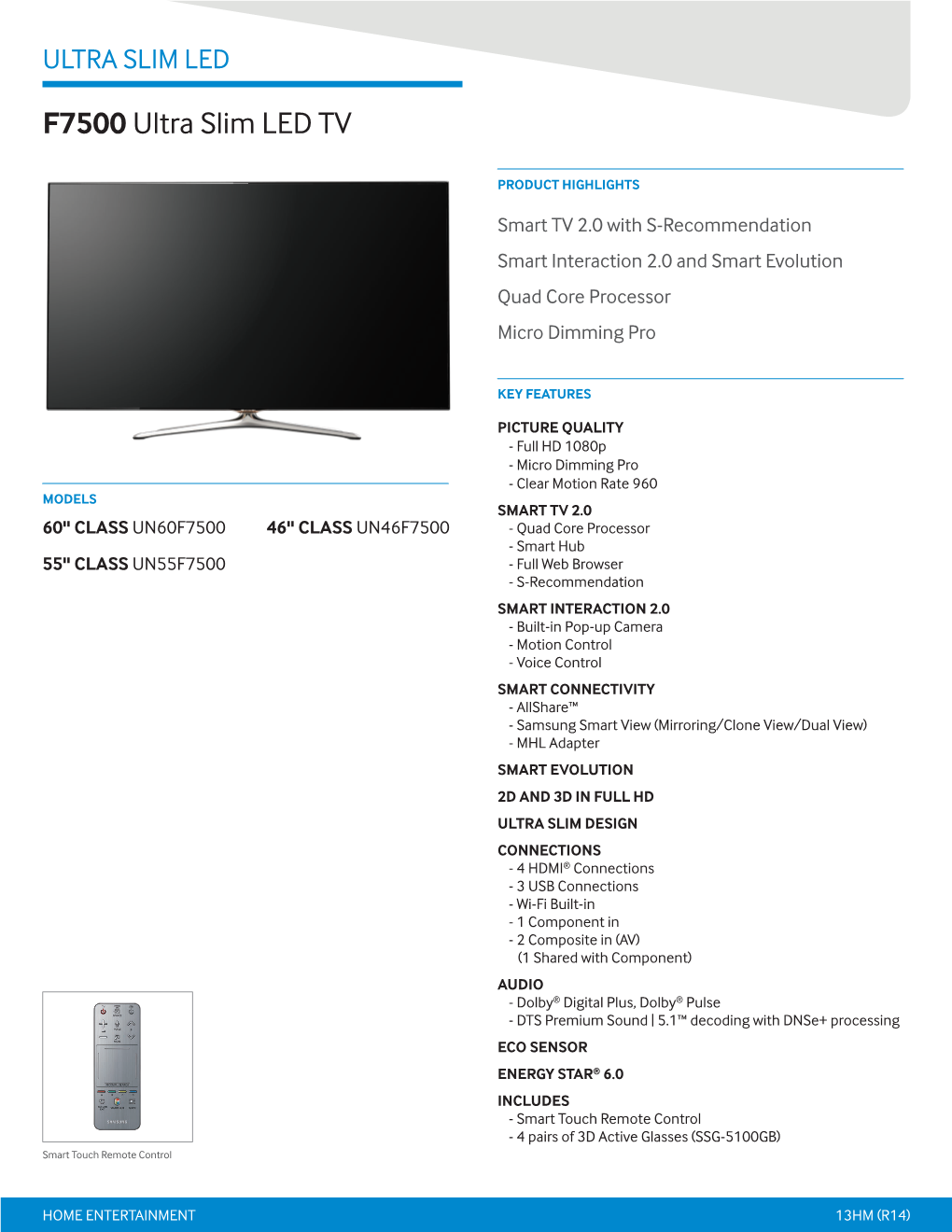 F7500 Ultra Slim LED TV