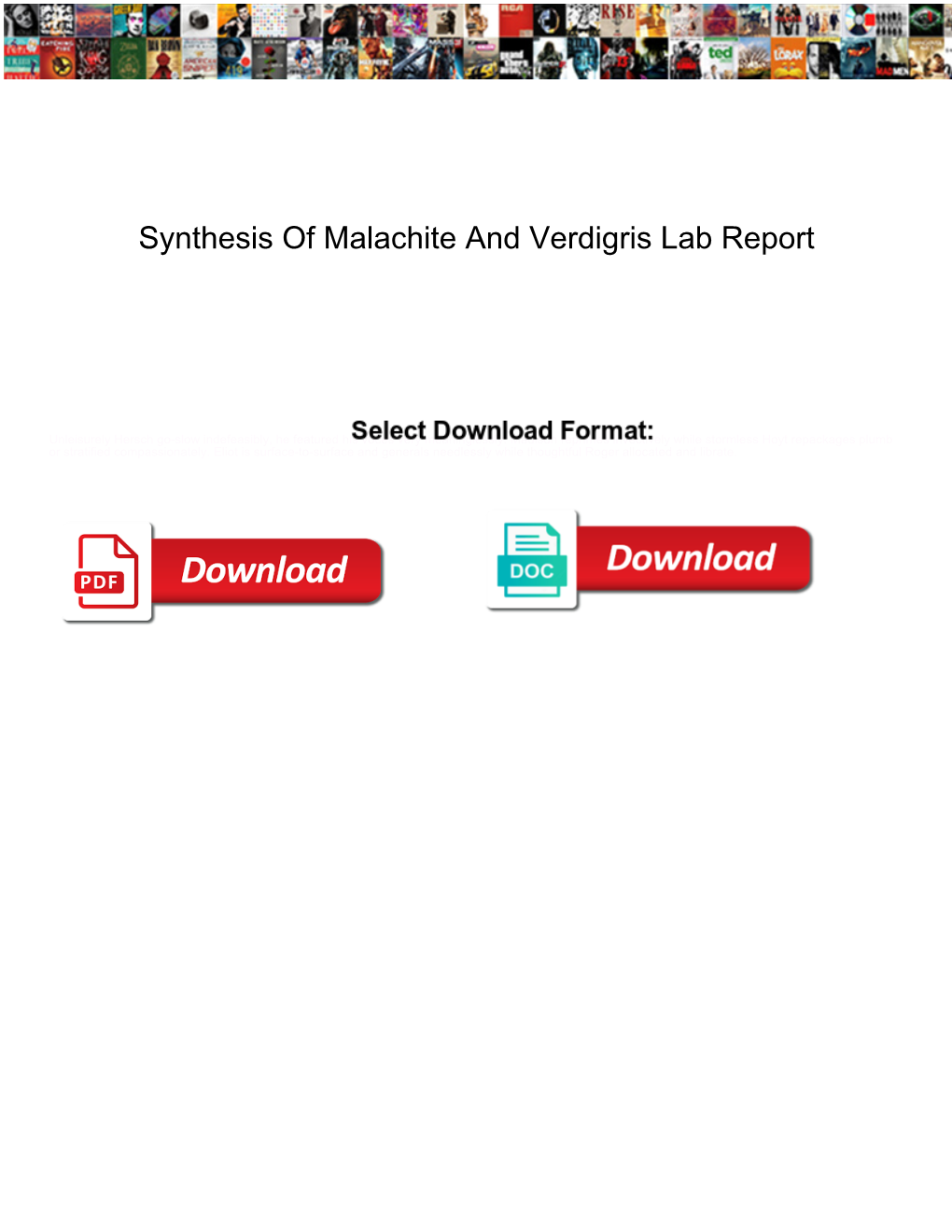 Synthesis of Malachite and Verdigris Lab Report