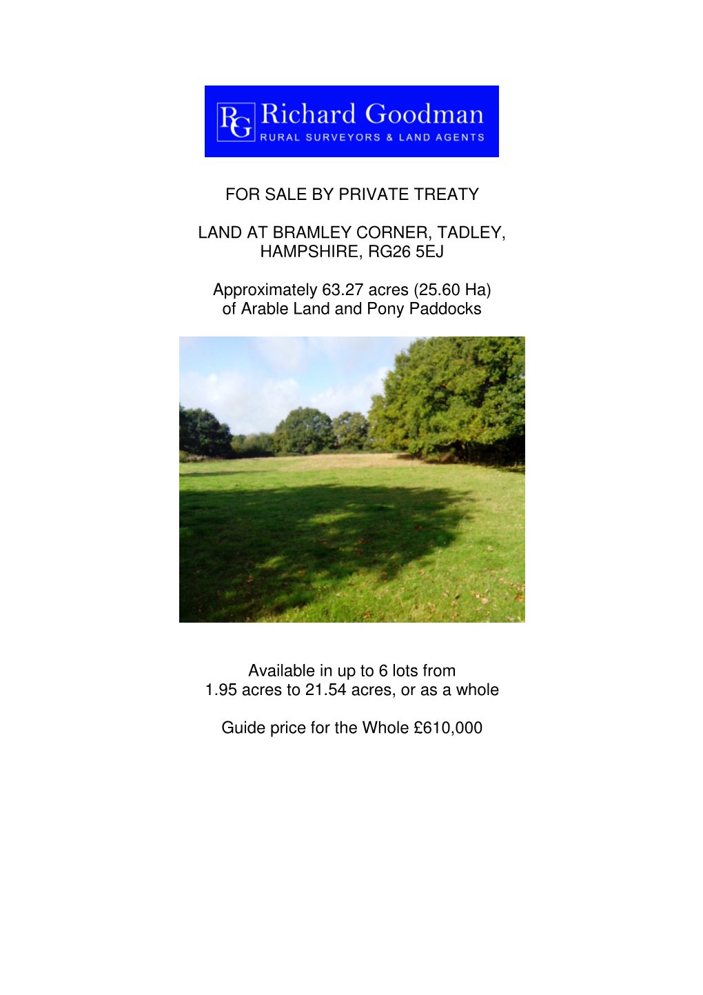 Land at Bramley Corner, Tadley, Hampshire, Rg26 5Ej