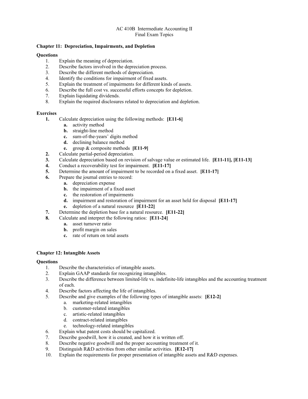 AC 410B Intermediate Accounting II