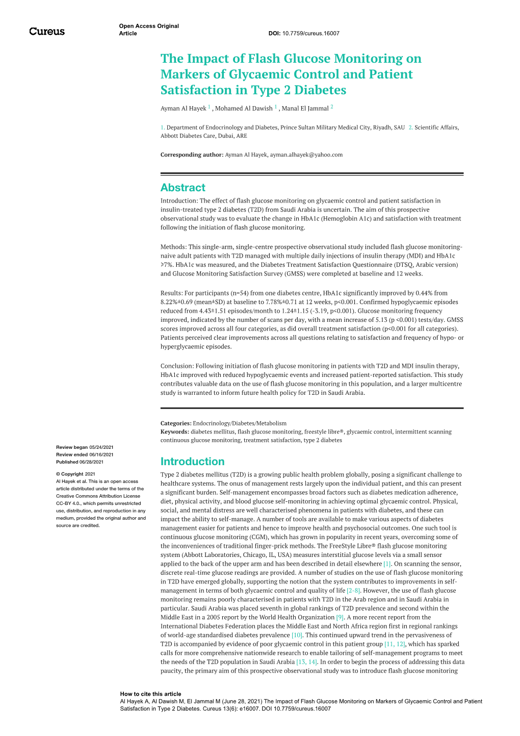 The Impact of Flash Glucose Monitoring on Markers of Glycaemic Control and Patient Satisfaction in Type 2 Diabetes