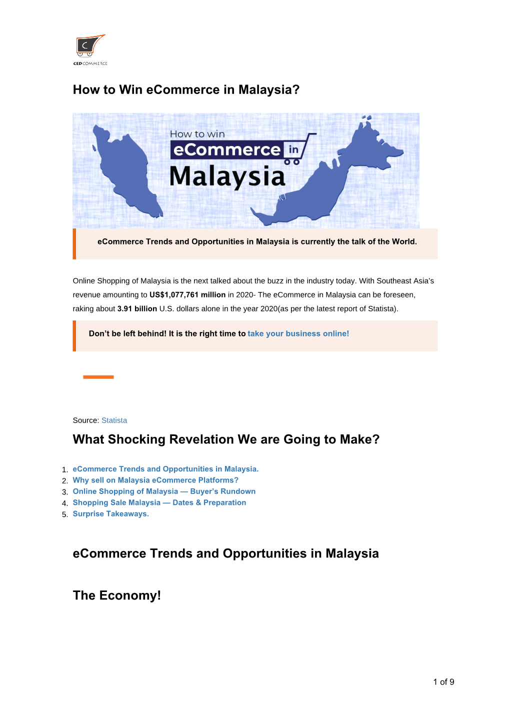 How to Win Ecommerce in Malaysia?
