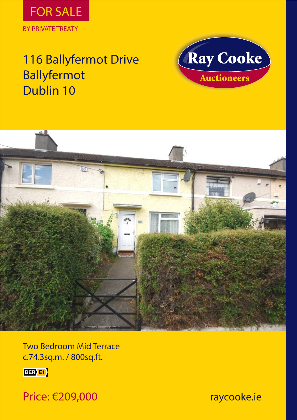 116 Ballyfermot Drive Ballyfermot Dublin 10 for SALE