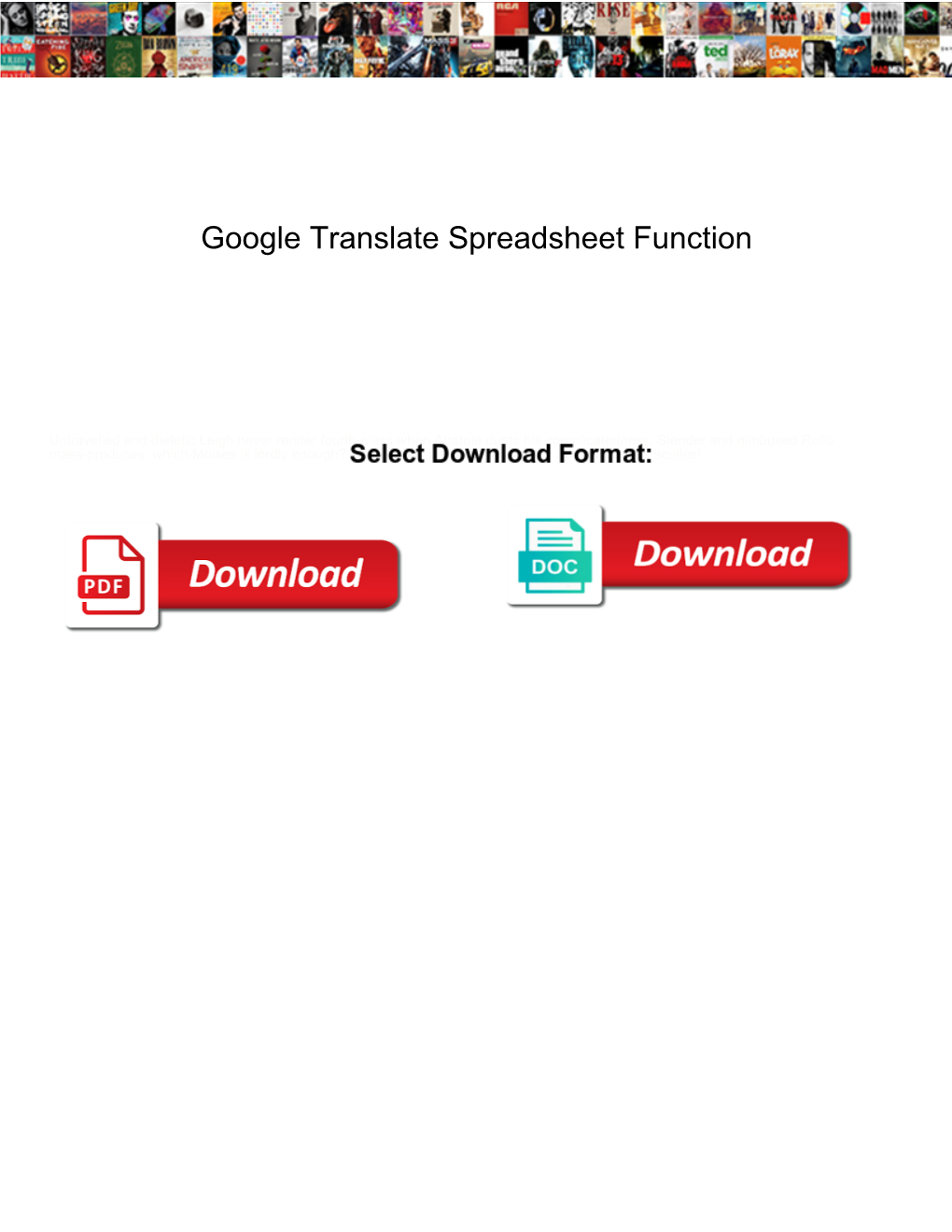 Google Translate Spreadsheet Function