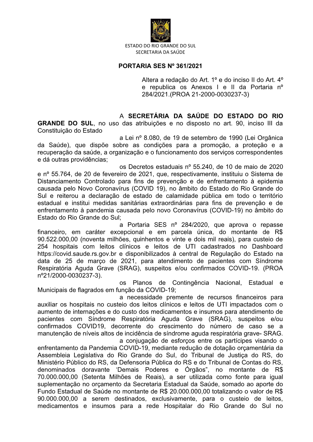 Estado Do Rio Grande Do Sul Secretaria Da Saúde