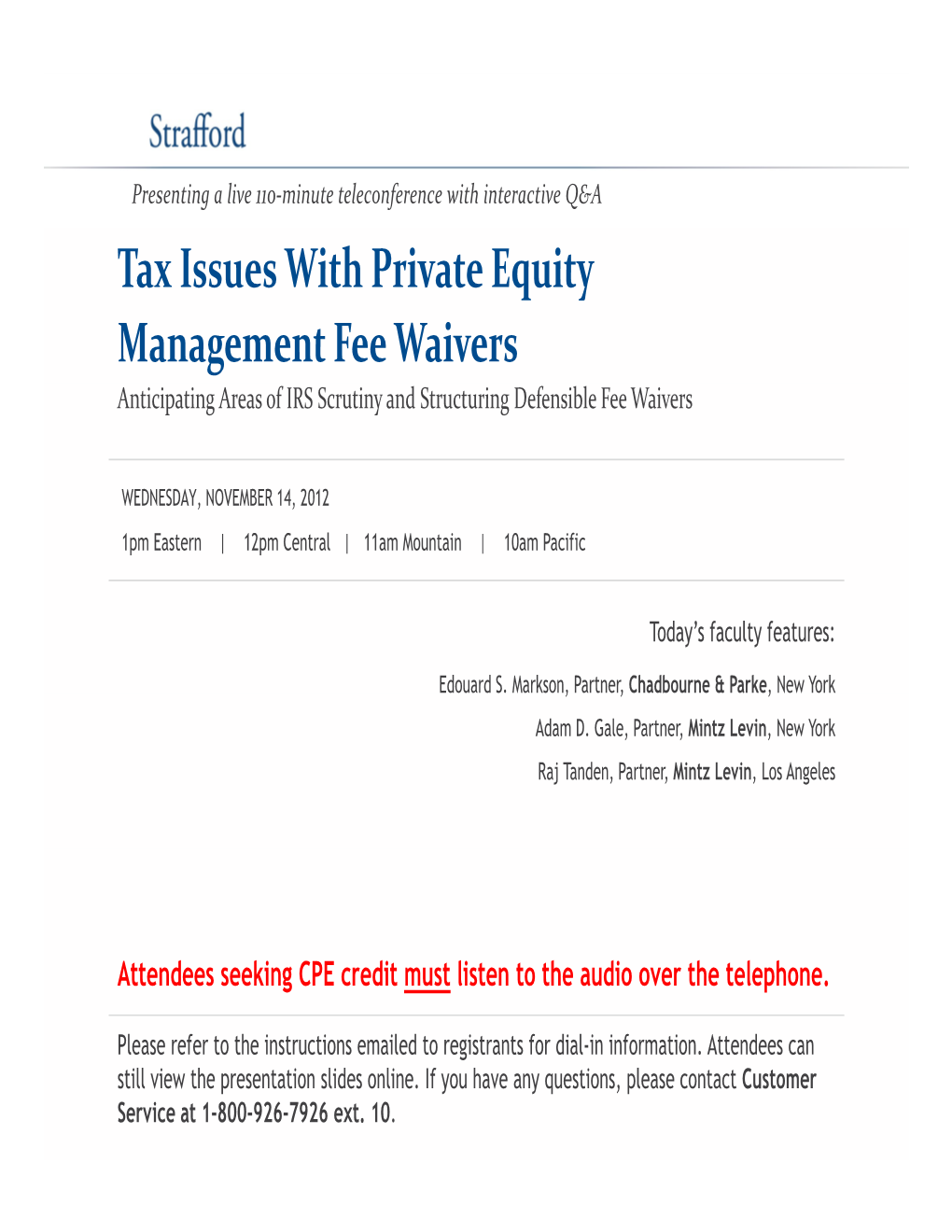 Tax Issues with Private Equity Management Fee Waivers Anticipating Areas of IRS Scrutiny and Structuring Defensible Fee Waivers