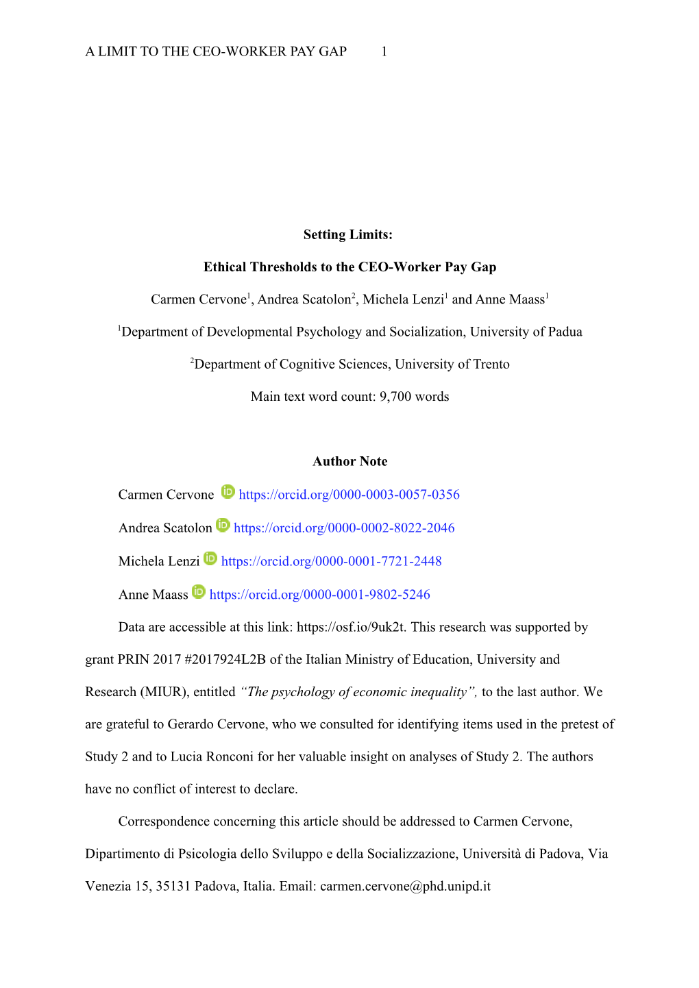 Setting Limits: Ethical Thresholds to the CEO-Worker Pay