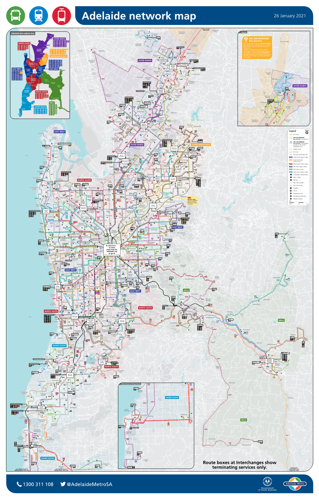 Adelaide Network Map 26 January 2021