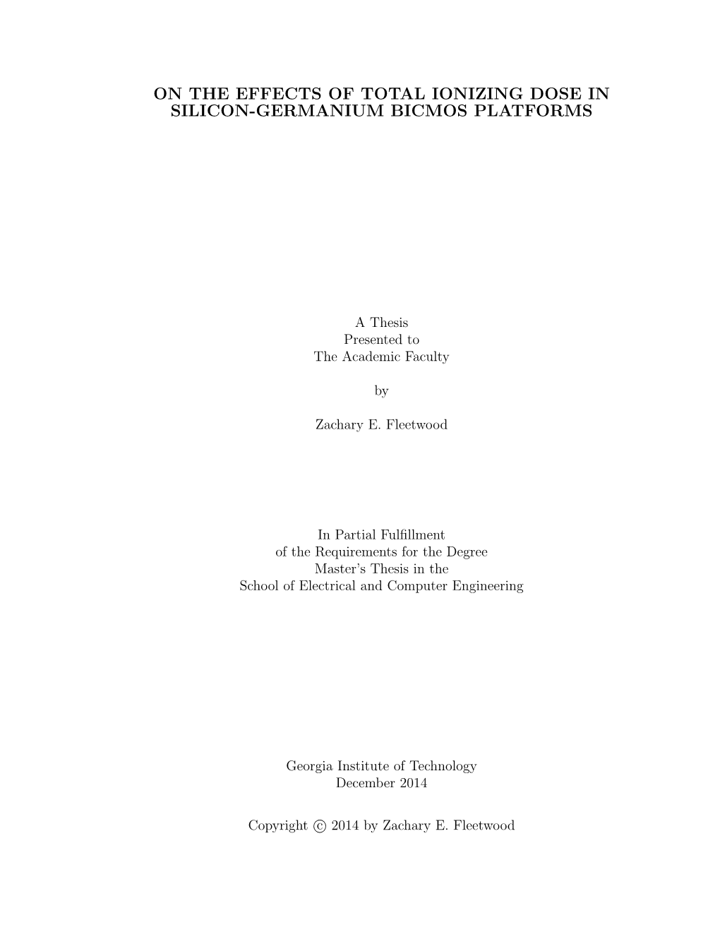 On the Effects of Total Ionizing Dose in Silicon-Germanium Bicmos Platforms