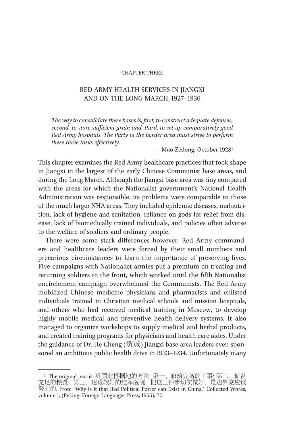 Red Army Health Services in Jiangxi and on the Long March, 1927–1936