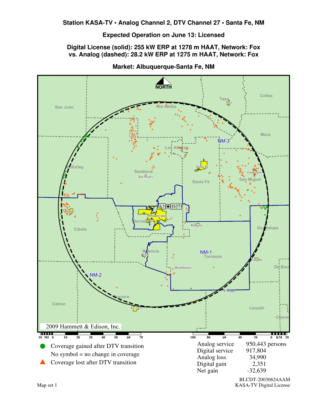 ©2009 Hammett & Edison, Inc. Station KASA-TV • Analog Channel 2, DTV