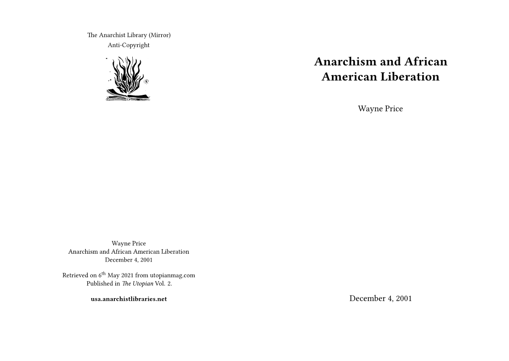 Anarchism and African American Liberation