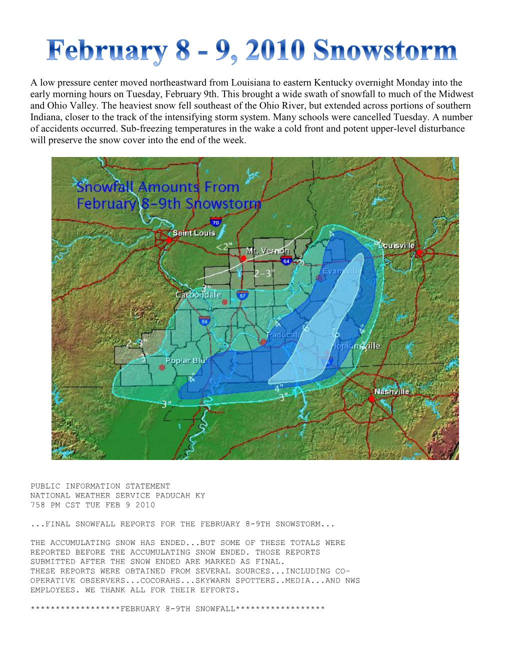 View Snowfall Map and Statistics