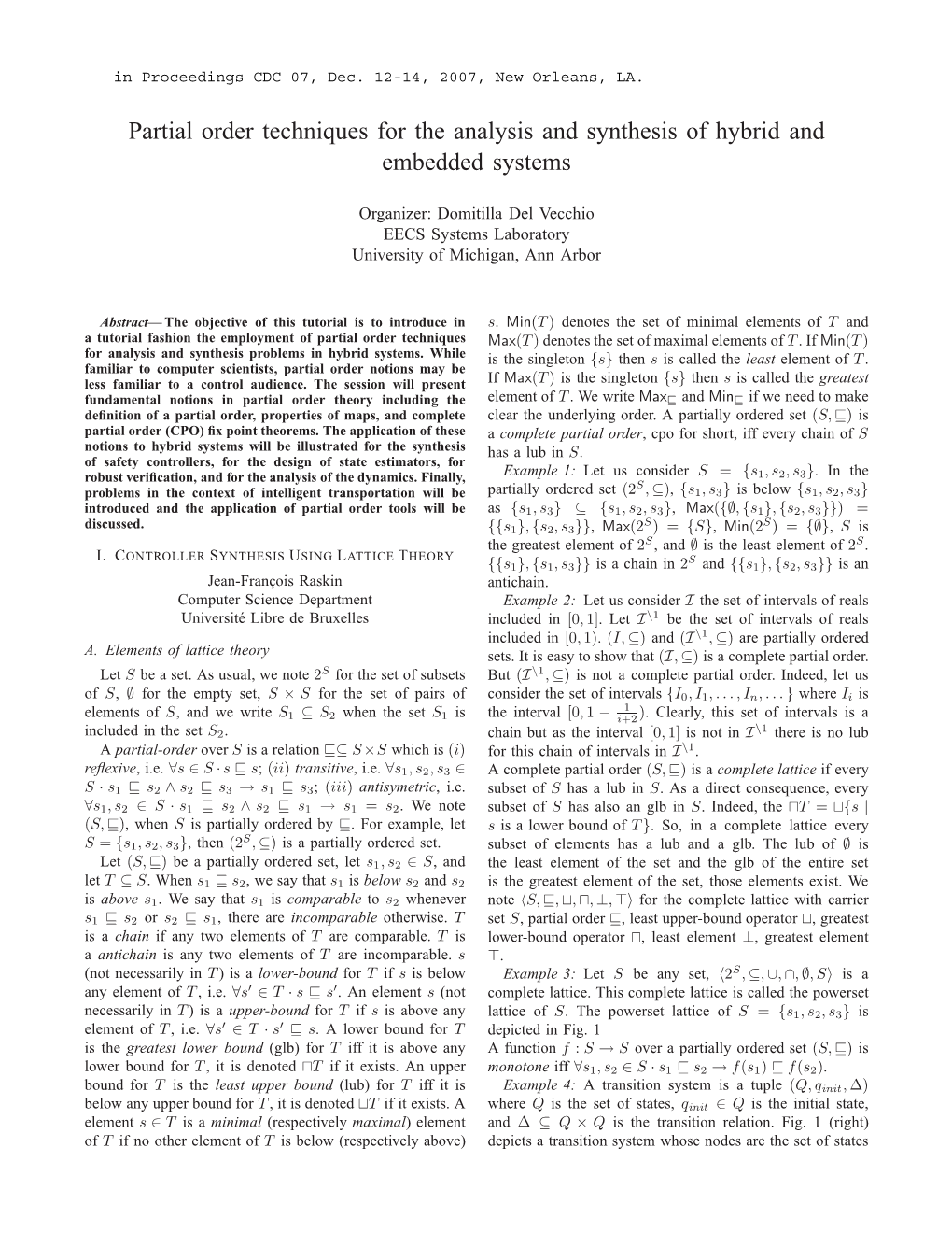 Partial Order Techniques for the Analysis and Synthesis of Hybrid and Embedded Systems