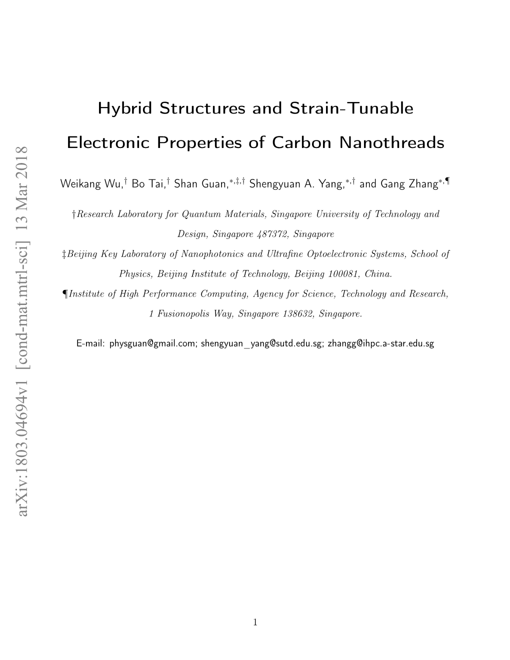 Hybrid Structures and Strain-Tunable Electronic Properties of Carbon Nanothreads