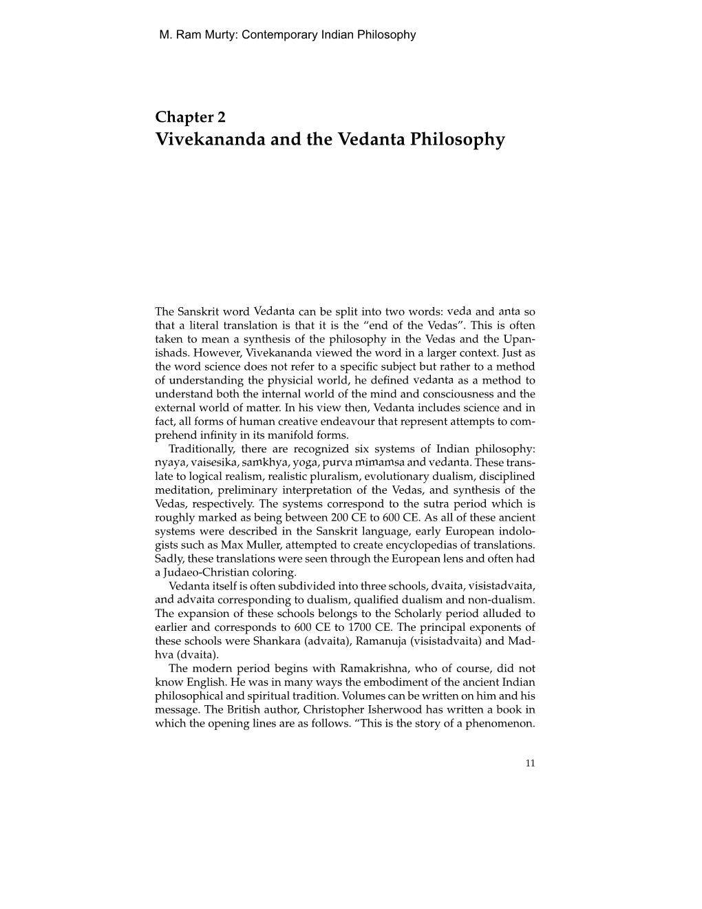 Chapter 2 Vivekananda and the Vedanta Philosophy