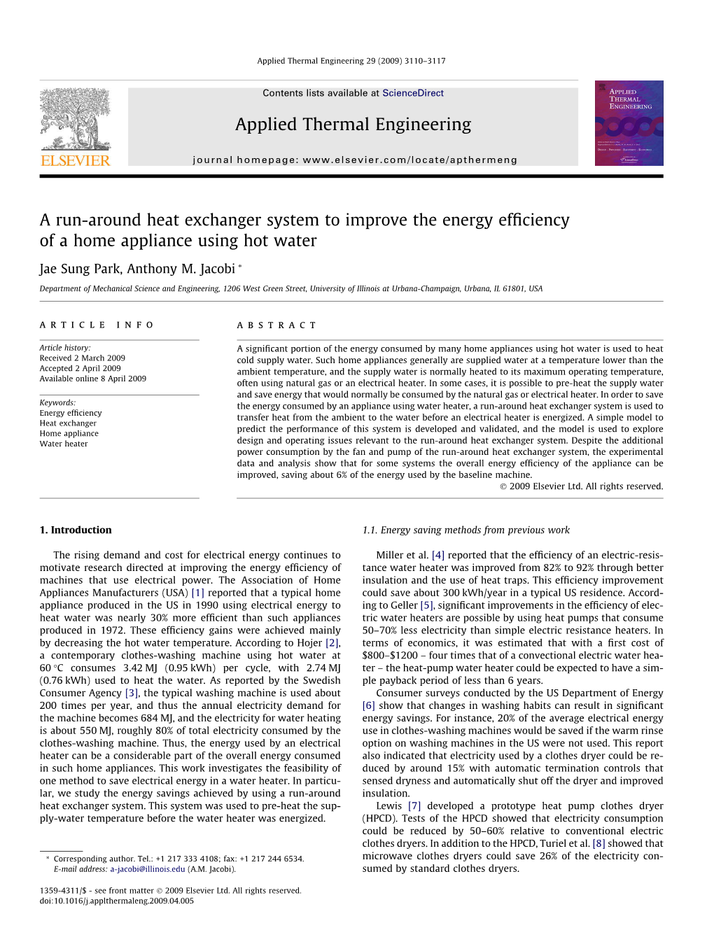 A Run-Around Heat Exchanger System to Improve the Energy Efficiency of A