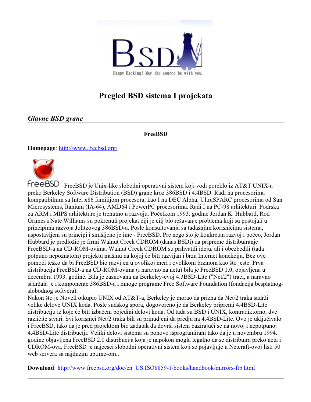 BSD Based Systems