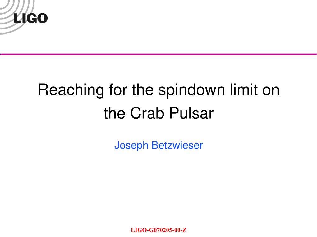 Reaching for the Spindown Limit on the Crab Pulsar