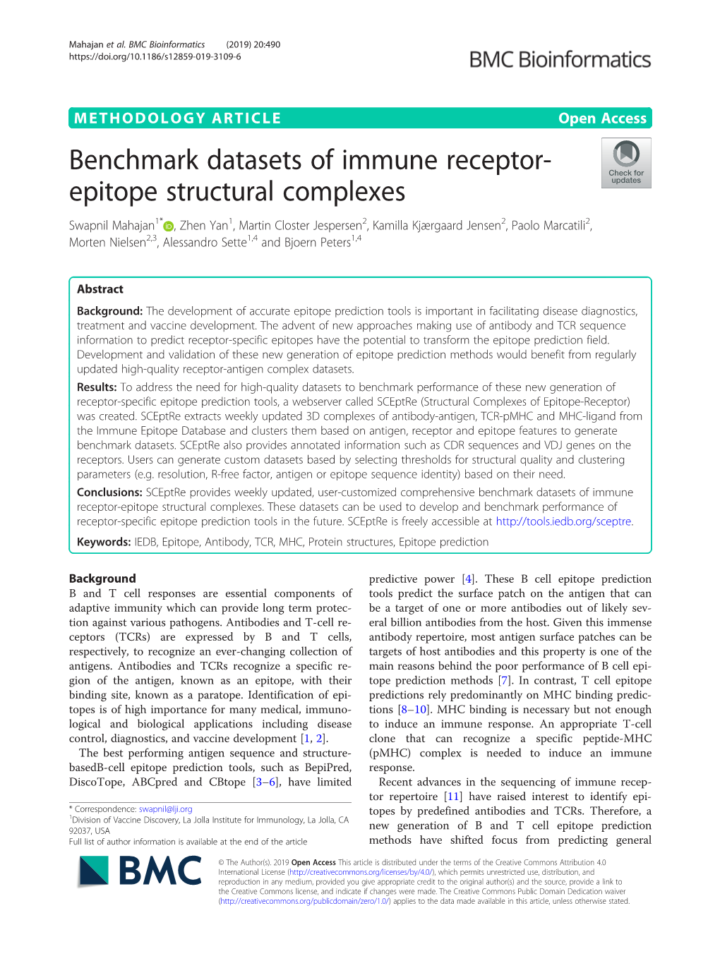 Benchmark Datasets of Immune Receptor-Epitope Structural Complexes