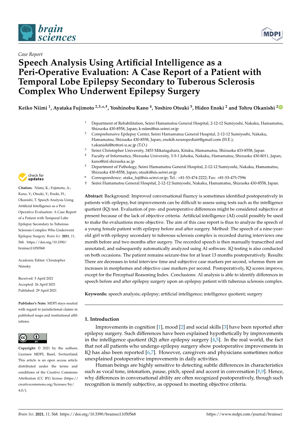 Speech Analysis Using Artificial Intelligence As a Peri