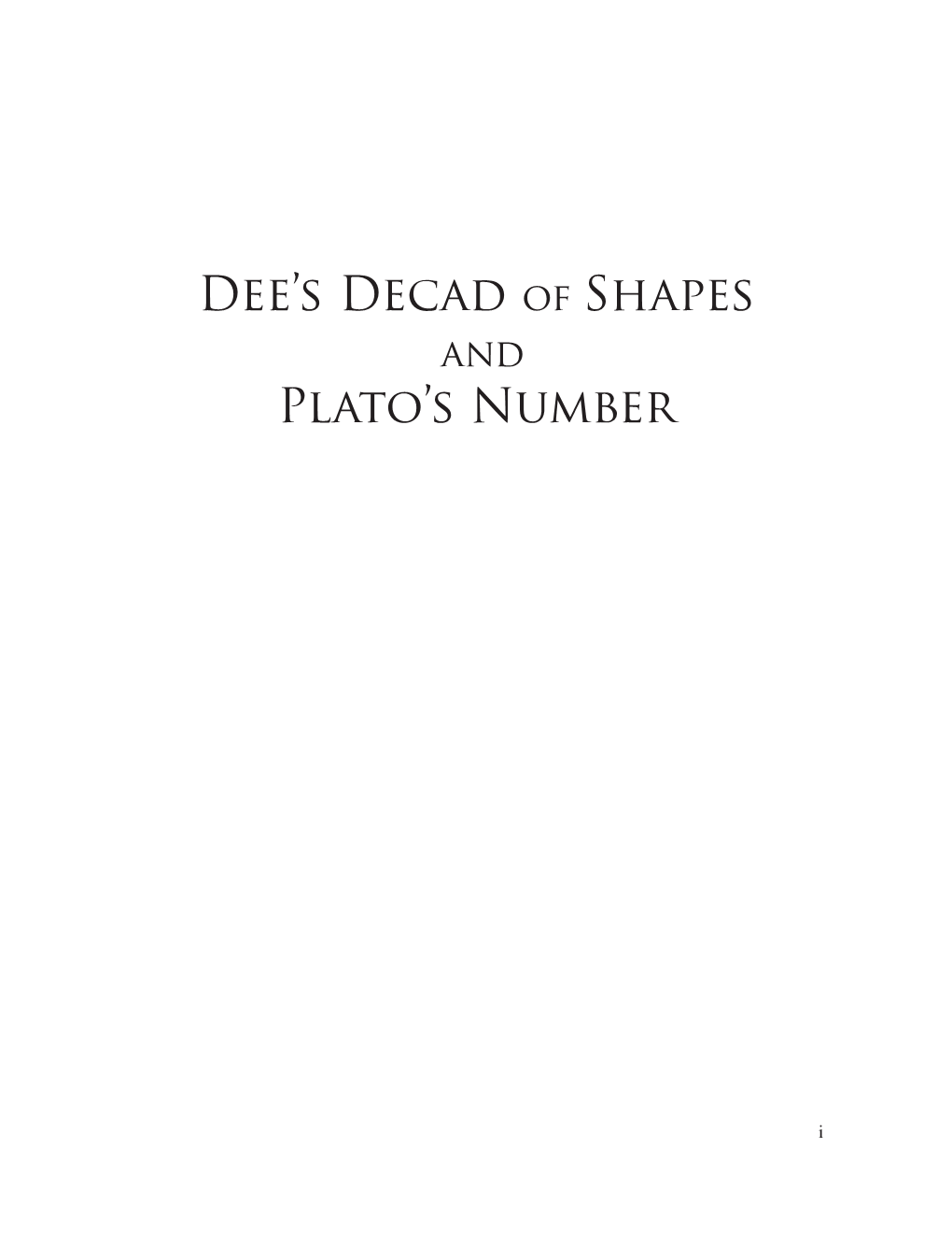 7 Dee's Decad of Shapes and Plato's Number.Pdf