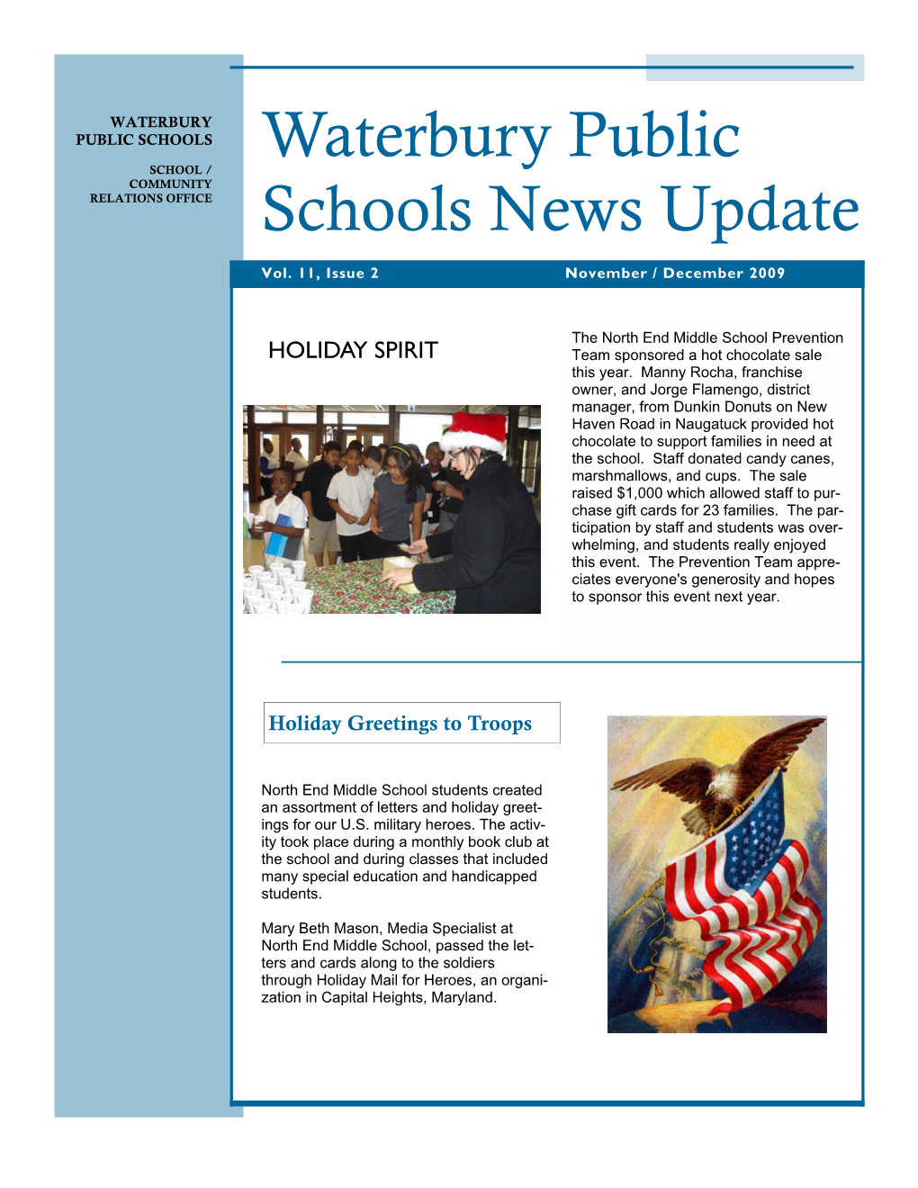 Waterbury Public Schools News Update